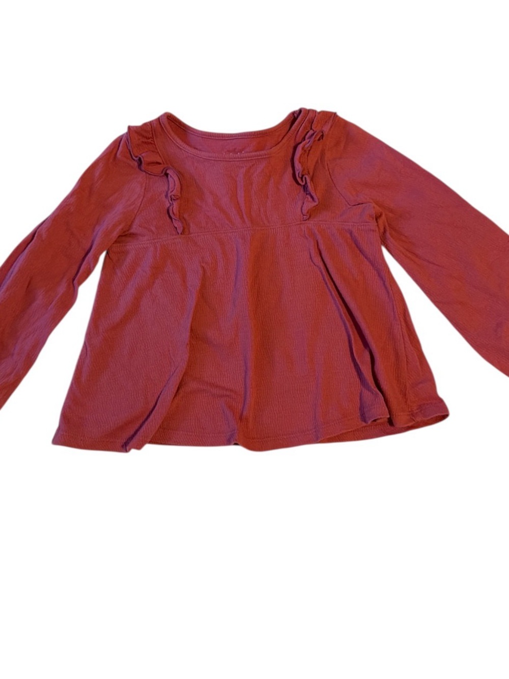 jumping beans Long-Sleeve Ruffle Peplum Top - Rose Pink size 4T